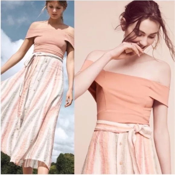 Anthropologie Tops - Deletta Rose Pink Ponte Off the Shoulder Top